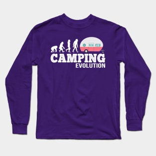 Cute Camping Girls Evolution - Camper Van Woman gift Long Sleeve T-Shirt